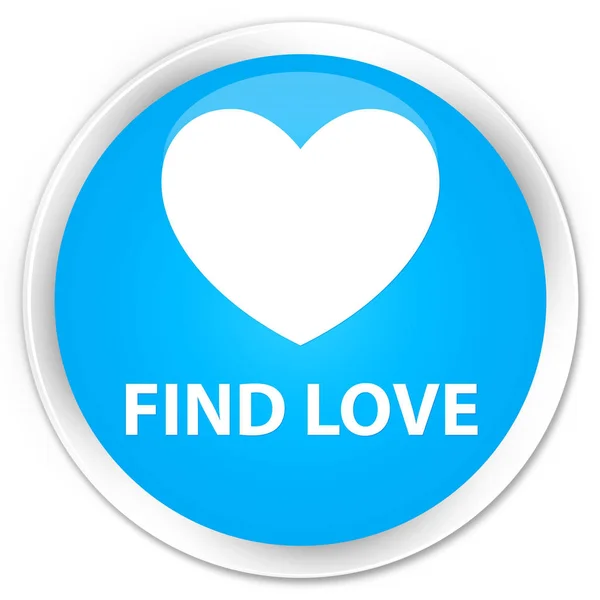 Encontrar prémio amor ciano azul botão redondo — Fotografia de Stock