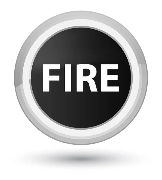 Tűz elsődleges fekete kerek gomb — Stock Fotó