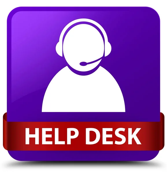Pomocy turystycznej (ikona opieka klienta) fioletowy kwadratowy przycisk czerwone wstążki i — Zdjęcie stockowe