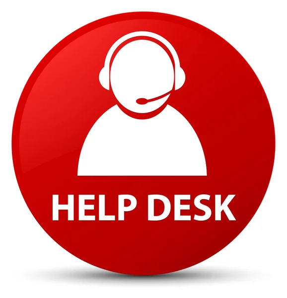 Bureau d'assistance (icône du service à la clientèle) bouton rond rouge — Photo