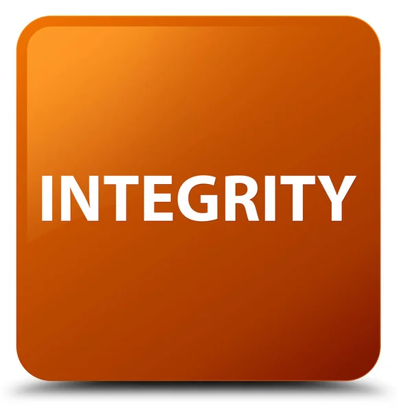 Integrity brown square button — Stock Photo, Image
