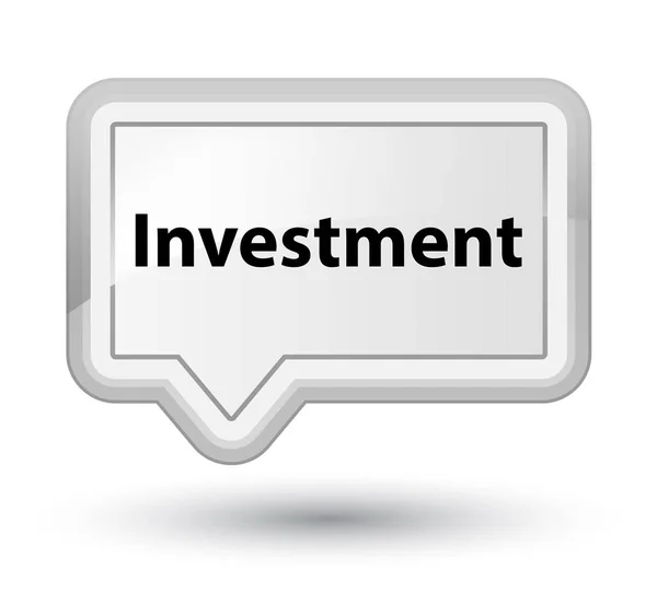 Pulsante banner bianco primario di investimento — Foto Stock