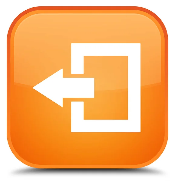 Logout icon special orange square button — Stock Photo, Image