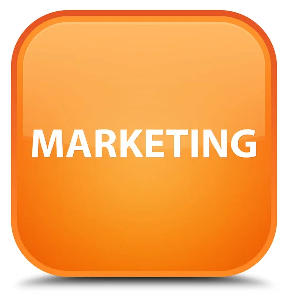 Marketing botão quadrado laranja especial — Fotografia de Stock