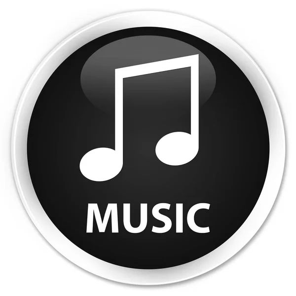 Música (ícone de melodia) botão redondo preto premium — Fotografia de Stock