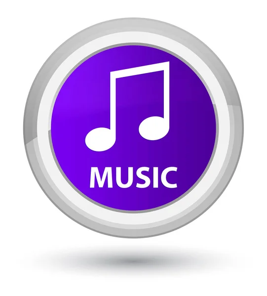 Muziek (tune pictogram) eerste paarse ronde knop — Stockfoto