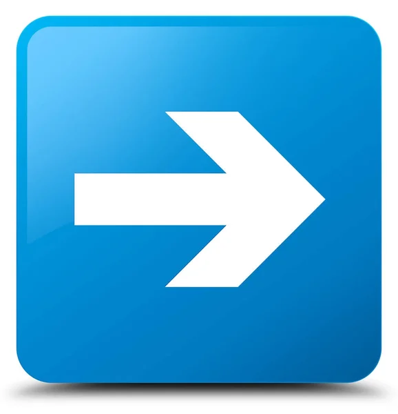 Volgende pijl pictogram cyaan blauw vierkante knop — Stockfoto