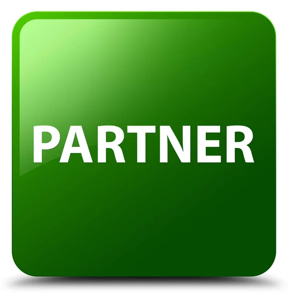 Partner grüner quadratischer Knopf — Stockfoto