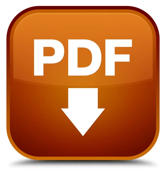 Pdf download icon spezielle braune quadratische Taste — Stockfoto