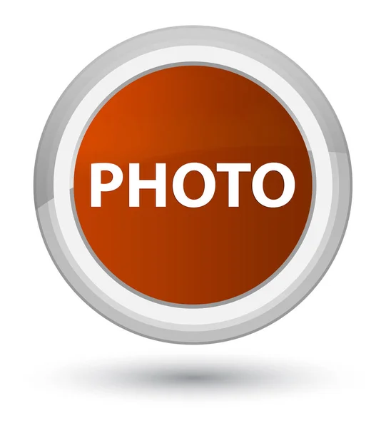 Photo prime brown round button — Stock Photo, Image