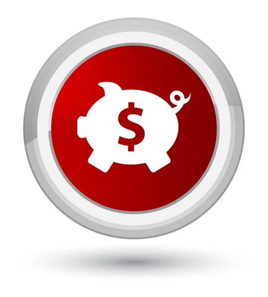 Piggy banco dólar signo icono prime rojo botón redondo — Foto de Stock