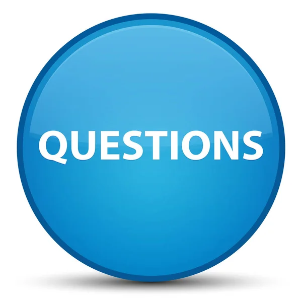 Questions special cyan blue round button — Stock Photo, Image