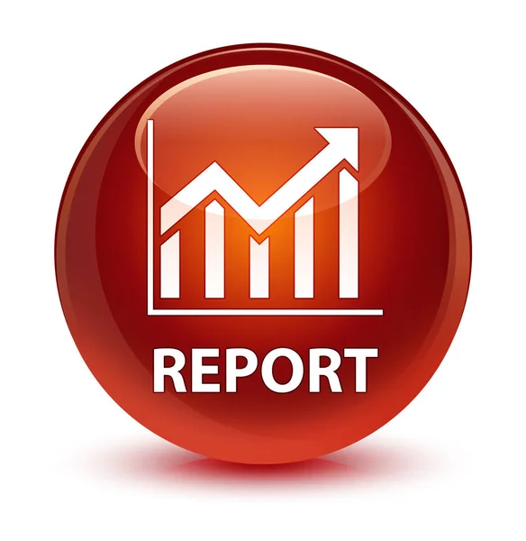 Report (statistics icon) glassy brown round button — Stock Photo, Image