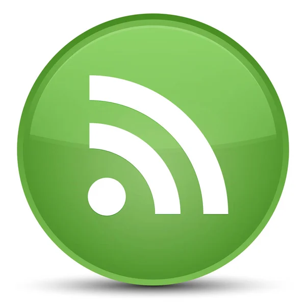 RSS icon special soft green round button — Stock Photo, Image