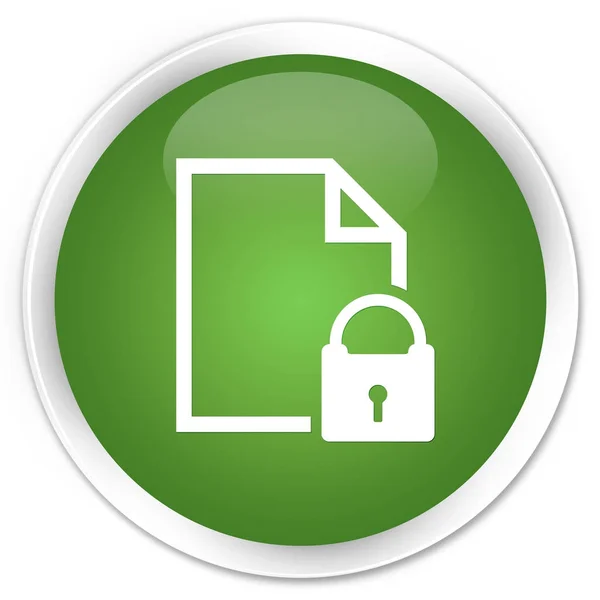 Secure document icon premium soft green round button — Stock Photo, Image