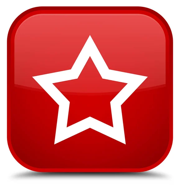 Ícone estrela botão quadrado vermelho especial — Fotografia de Stock