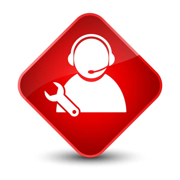 Tech support icon elegant red diamond button — Stock Photo, Image