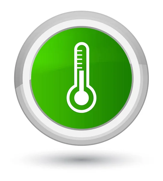 Thermometer icon prime green round button — Stock Photo, Image