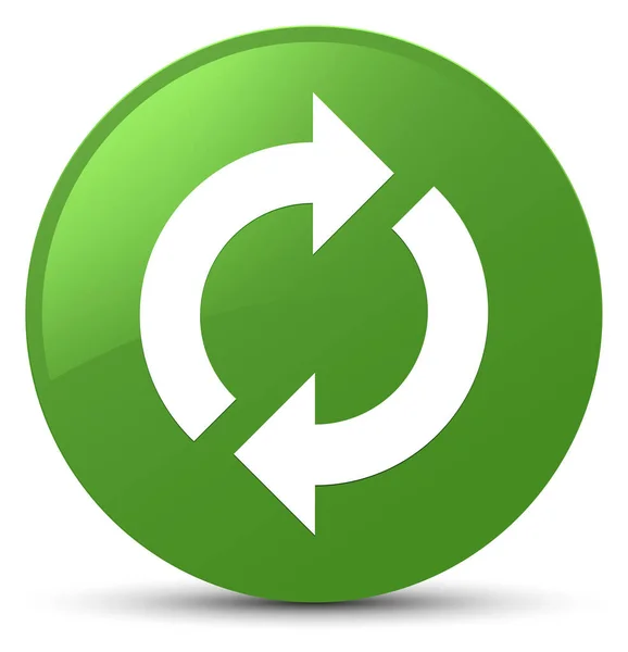 Update icon soft green round button — Stock Photo, Image
