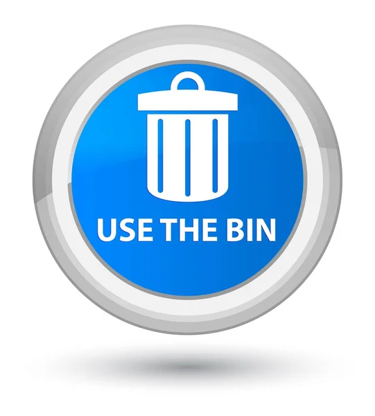 Use the bin (trash icon) prime cyan blue round button — Stock Photo, Image