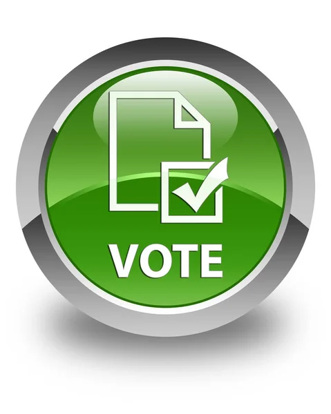 Голосування (піктограма опитування) глянцева м'яка зелена кругла кнопка — стокове фото