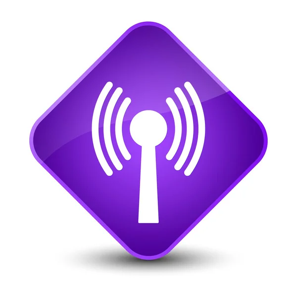 Wlan network icon elegant purple diamond button — Stock Photo, Image