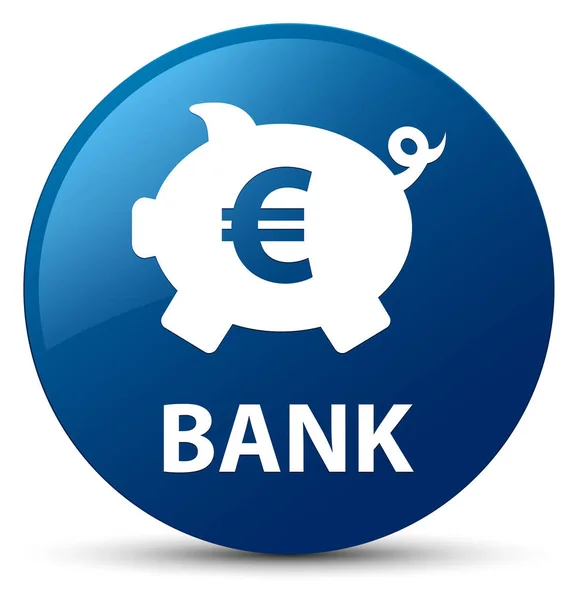 银行 (小猪盒欧元符号) 蓝色圆角按钮 — 图库照片