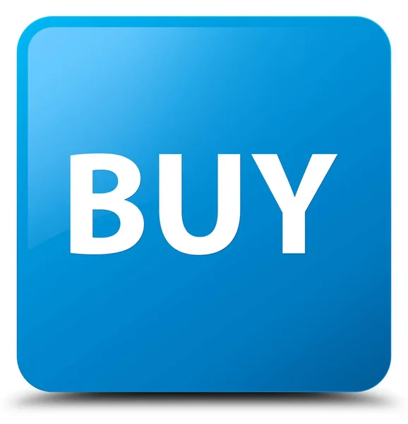 Kaufen cyan blue square button — Stockfoto