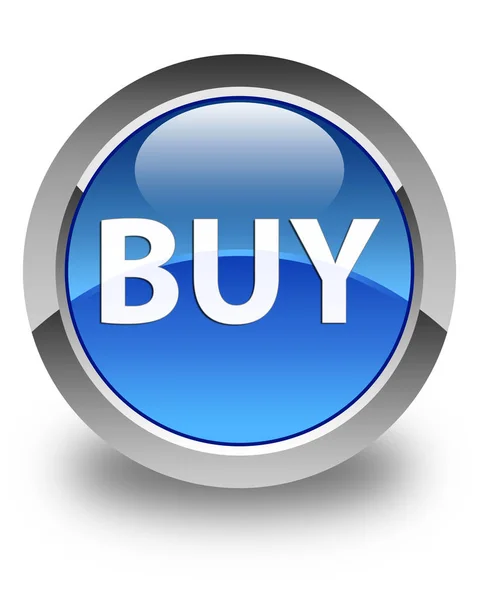 Kaufen glänzend blauen runden Knopf — Stockfoto