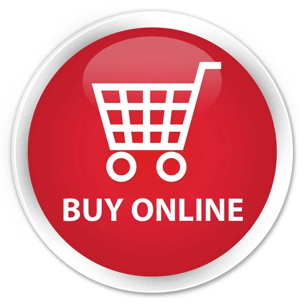 Buy online premium red round button — Stock Photo, Image