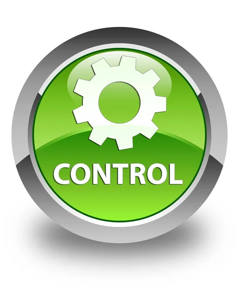 Controllo (icona delle impostazioni) pulsante rotondo verde lucido — Foto Stock