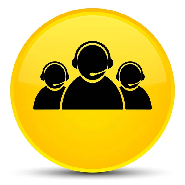 Kunden vård team speciella gula runda ikonknappen — Stockfoto