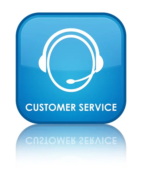 Müşteri hizmeti (müşteri bakım simgesi) özel camgöbeği mavi kare b — Stok fotoğraf