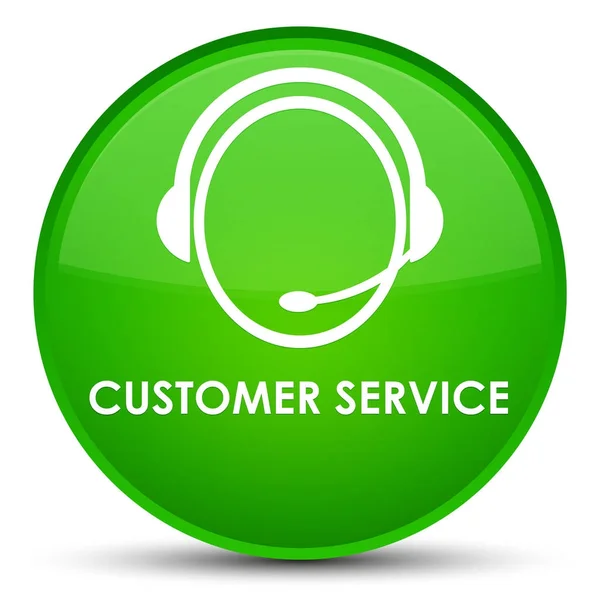 Специальная зеленая круглая кнопка обслуживания клиентов (значок обслуживания клиентов) — стоковое фото