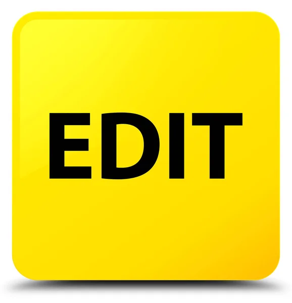 Editar botón cuadrado amarillo — Foto de Stock