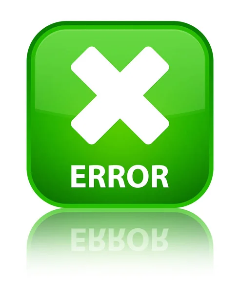 Erro (cancelar ícone) botão quadrado verde especial — Fotografia de Stock