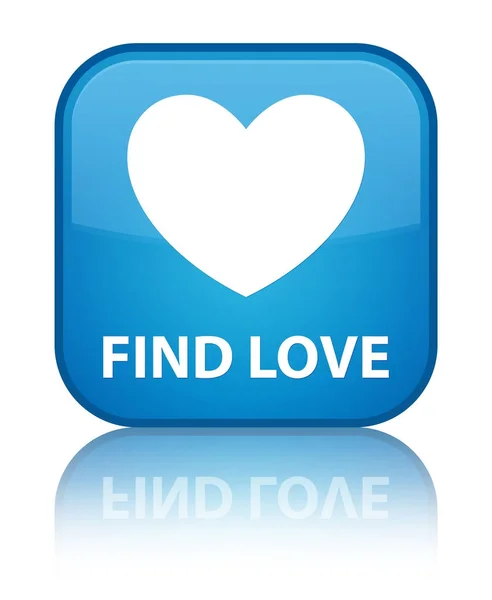 Encontrar amor ciano especial botão quadrado azul — Fotografia de Stock