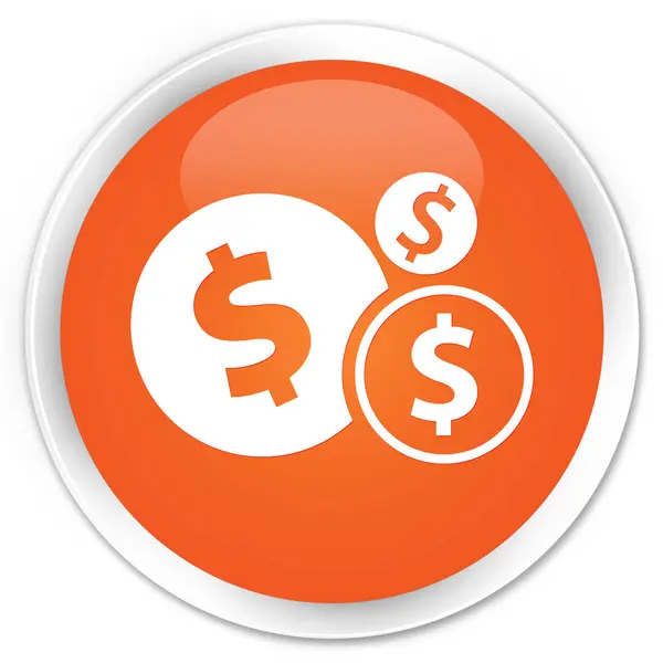 Finanze dollaro segno icona premio arancione pulsante rotondo — Foto Stock
