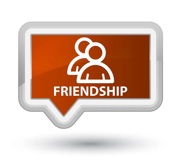 Friendship (group icon) prime brown banner button — Stock Photo, Image