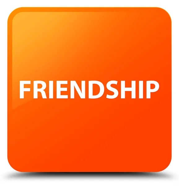 Friendship orange square button — Stock Photo, Image