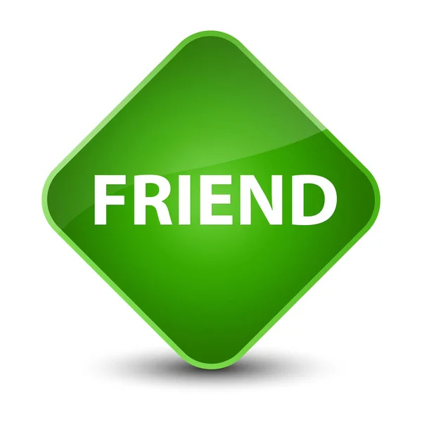 Friend elegant green diamond button — Stock Photo, Image