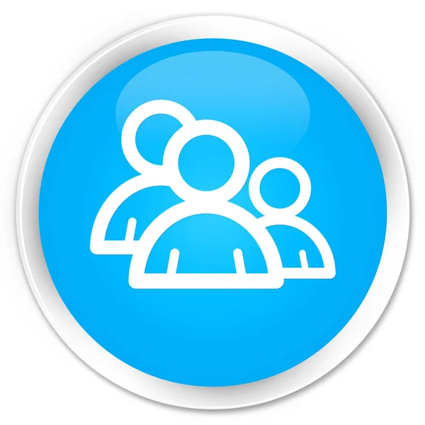 Groep pictogram premie cyaan blauwe ronde knop — Stockfoto