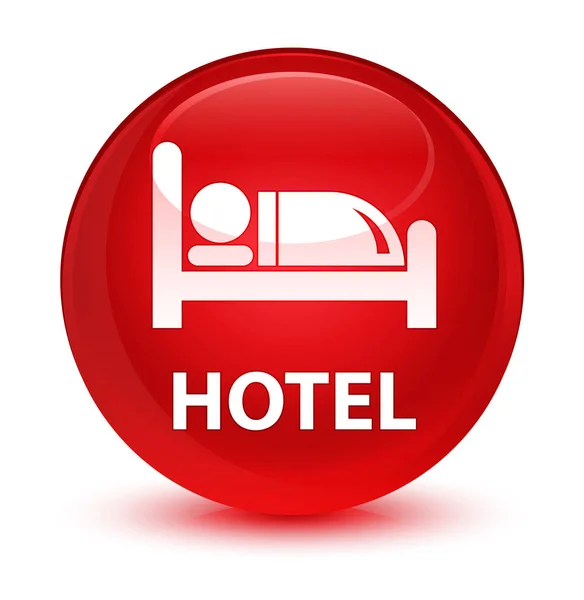 Ξενοδοχείο υαλώδη στρογγυλό κόκκινο κουμπί — Φωτογραφία Αρχείου