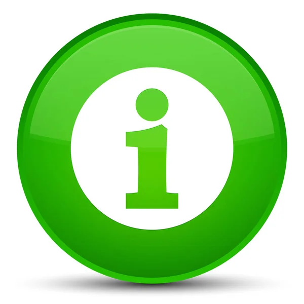 Info pictogram speciale groene, ronde knop — Stockfoto