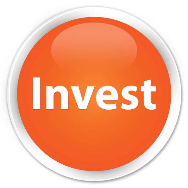 Invest premium orange round button — Stock Photo, Image