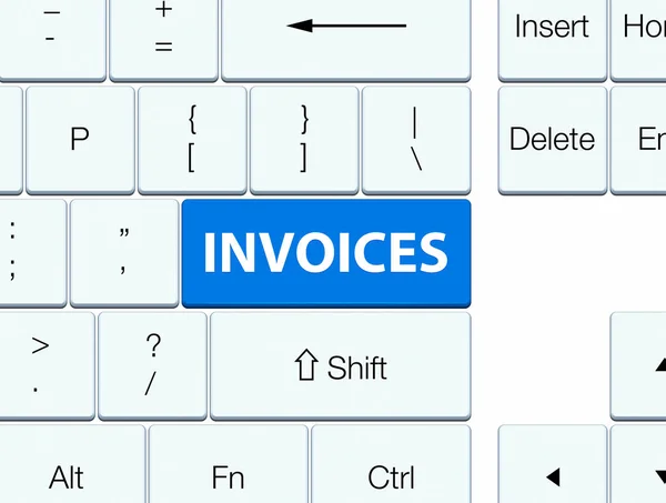 Botón azul del teclado de facturas — Foto de Stock