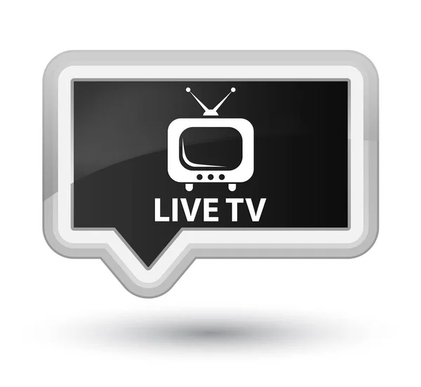 Live-tv eerste zwarte banner-knop — Stockfoto