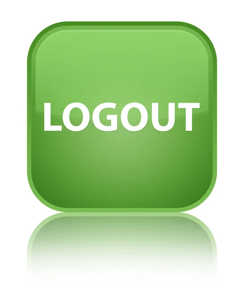 Logout special soft green square button — Stock Photo, Image