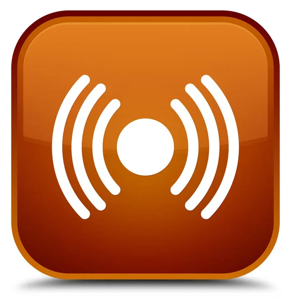 Network signal icon special brown square button — Stock Photo, Image