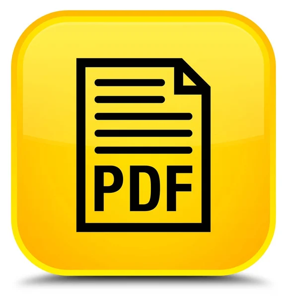 PDF belge simgesini özel sarı kare düğme — Stok fotoğraf